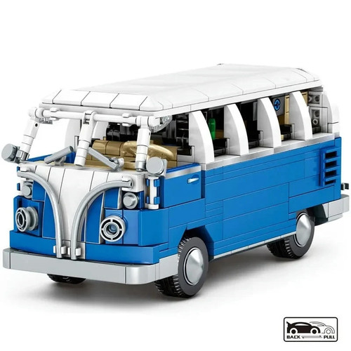 Moc vintage camper bus - camper, retro